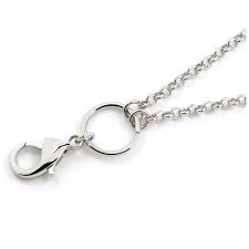 32 inch silvertone necklace with clip for floating glass lockets
